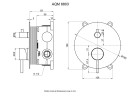 AQM8803BN Встраиваемый смеситель на 2 потр. в комплекте с внутр. частью, никель шлифованный
