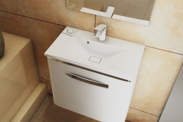 Раковина для ванной 65 см, с декоративной накладкой для слива