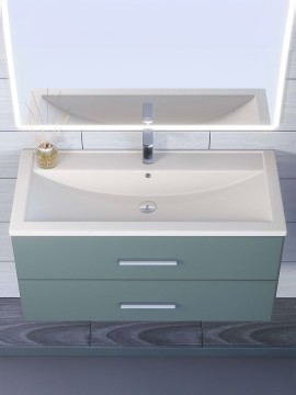 Раковина для ванной кварцевая Uperwood Foster Quartz 100х45,5х17,5 см, белая матовая, жасмин