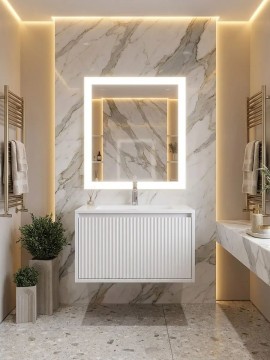 Тумба под раковину Uperwood Next Premium подвесная, 70 см, белая, 2 ящика