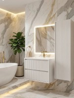Тумба под раковину  Uperwood Next Premium подвесная, 70 см, белая, 2 ящика
