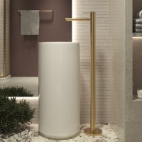 Смеситель для раковины напольный Rim VFBF-2R1BG, однорычажный, брашированное золото