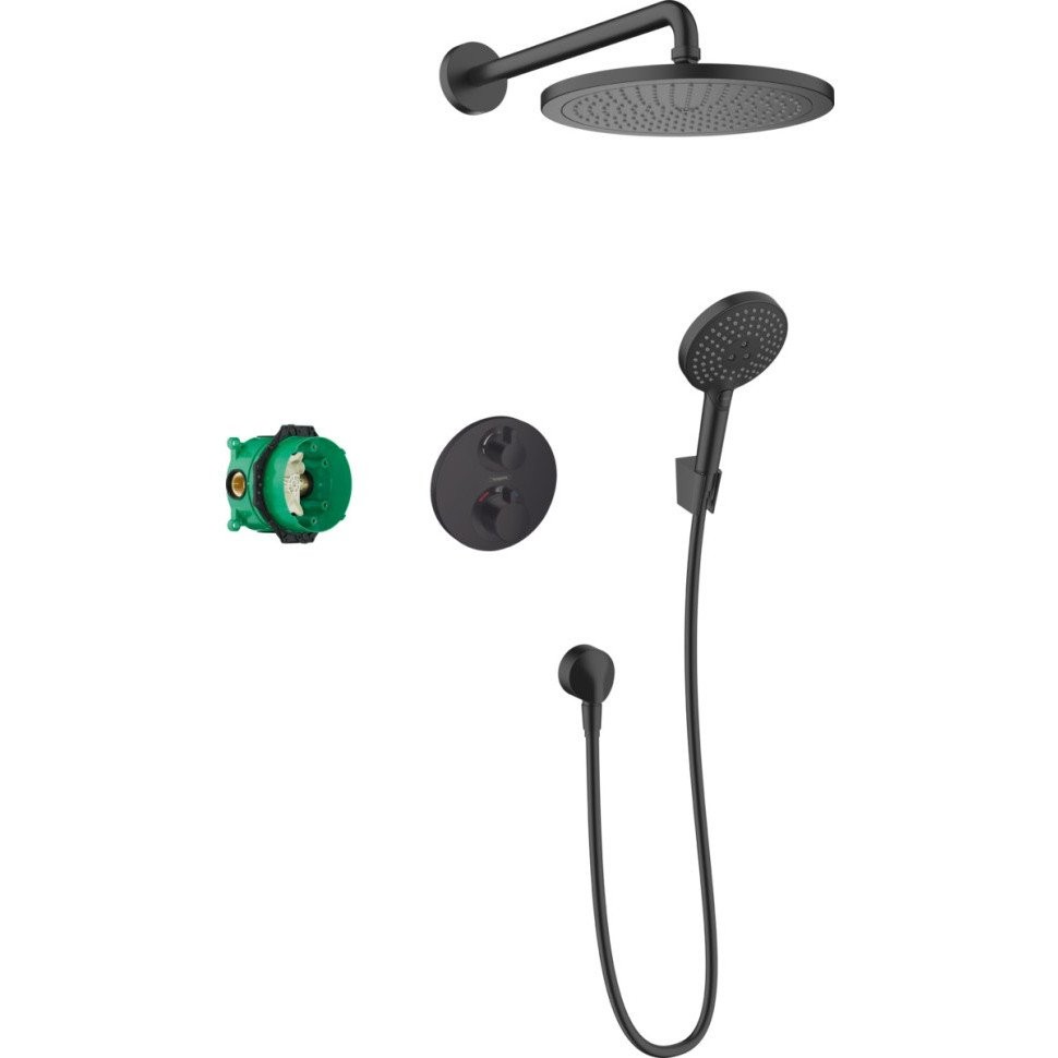 Душевая система Hansgrohe Croma с термостатом 8 в 1 (27961670) Черный хром матовый
