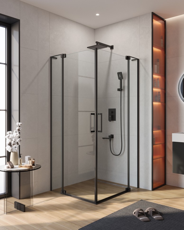 Душевой уголок CEZARES SLIDER-AH-2-70/80-80/90-C-NERO