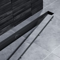 Душевой лоток TIMO Drain System 1000 с двусторонней панелью "plate" под плитку, Чёрный