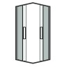 Душевое ограждение Grossman Cosmo 300.K33.02.8080.21.00 (80х80х195) квадрат,раздвижная,черный матовый,стекло прозрачное, 1 место