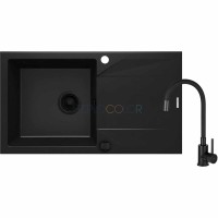 Гранитная мойка со смесителем, 1-чаша с осушкой