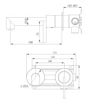 Смеситель ABBER Perfekte 316 AF8A12BST скрытый монтаж для раковины, брашированная сталь