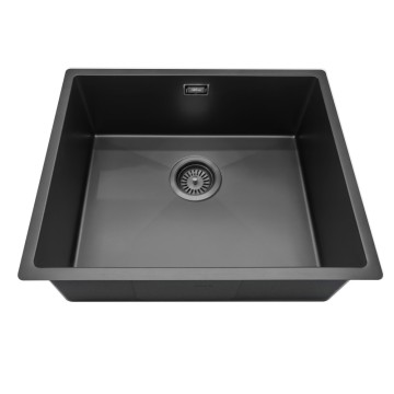 Кухонная мойка ABBER Wasser Kreis AF2196MB черная матовая