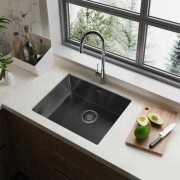 Кухонная мойка ABBER Wasser Kreis AF2196MB черная матовая