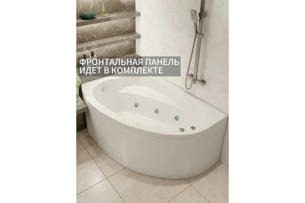 Комплект Акриловая ванна TIMO IVA1595L 150*95*70+Каркас + Слив-перелив+Гидромассаж 6 форсунок+Гидромассаж спины 3 форсунки+Хромотерапия