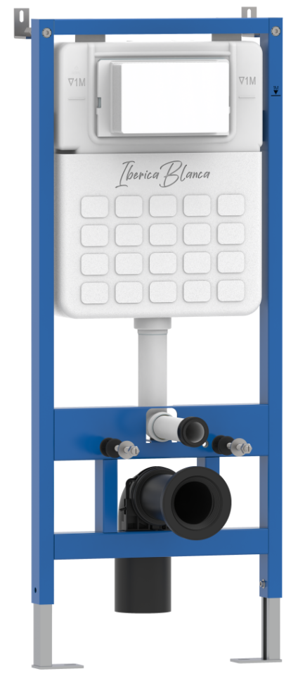 Комплект 3в1 IBERICA BLANCA инсталляция SILENCIO, унитаз BILBAO ALTO белый, кнопка смыва INOX-O хром матовый (IB001.BLA.231.8132)