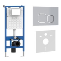 Комплект 2в1 IBERICA BLANCA инсталляция SILENCIO, кнопка смыва ESTI-Q хром матовый (IB001.834)