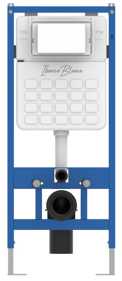 Комплект 3в1 IBERICA BLANCA инсталляция SILENCIO, унитаз TOLEDO ALTO белый, кнопка смыва INOX-О розовое золото матовое (IB001.TLA.231.8172)