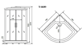 Timo Standart T-6609 Silver Fabric душевая кабина (90*90*220), шт