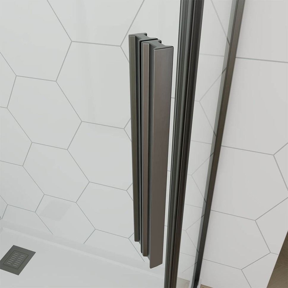 Душевой угол Veconi Ottimo P10 GR, 1000x1000x1900, графит брашинг, стекло прозрачное