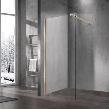 Душевая перегородка Волк-Ин (Walk-In) VSW-1H700CLG, 700*2000, брашированное золото, стекло прозрачное