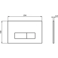 Панель смыва Ideal Standard OLEAS™ M2 механическая, двойной смыв, Silk Black (Черный матовый)