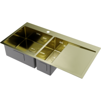 Кухонная мойка Omoikiri Akisame 100-2-L-LG нерж. сталь/светлое золото