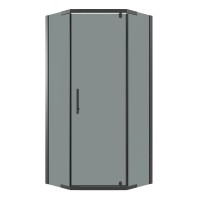 Душевое ограждение Niagara Eco NG-1009-14DT (90х90х190) трапеция,распашное,черный,стекло тонированное,1 место