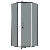 Душевое ограждение Niagara Eco NG-1009-14DT (90х90х190) трапеция,распашное,черный,стекло тонированное,1 место