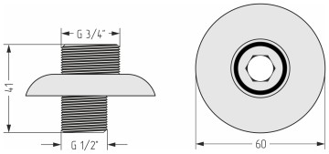 Отражатель d 60 с эксцентриком (G 1/2" НР х G 3/4" НР)