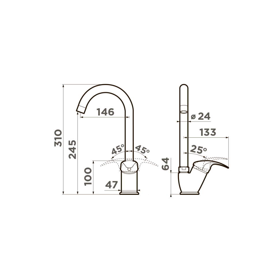 Смеситель для кухни Omoikiri Umi-AB-022 латунь/античная латунь