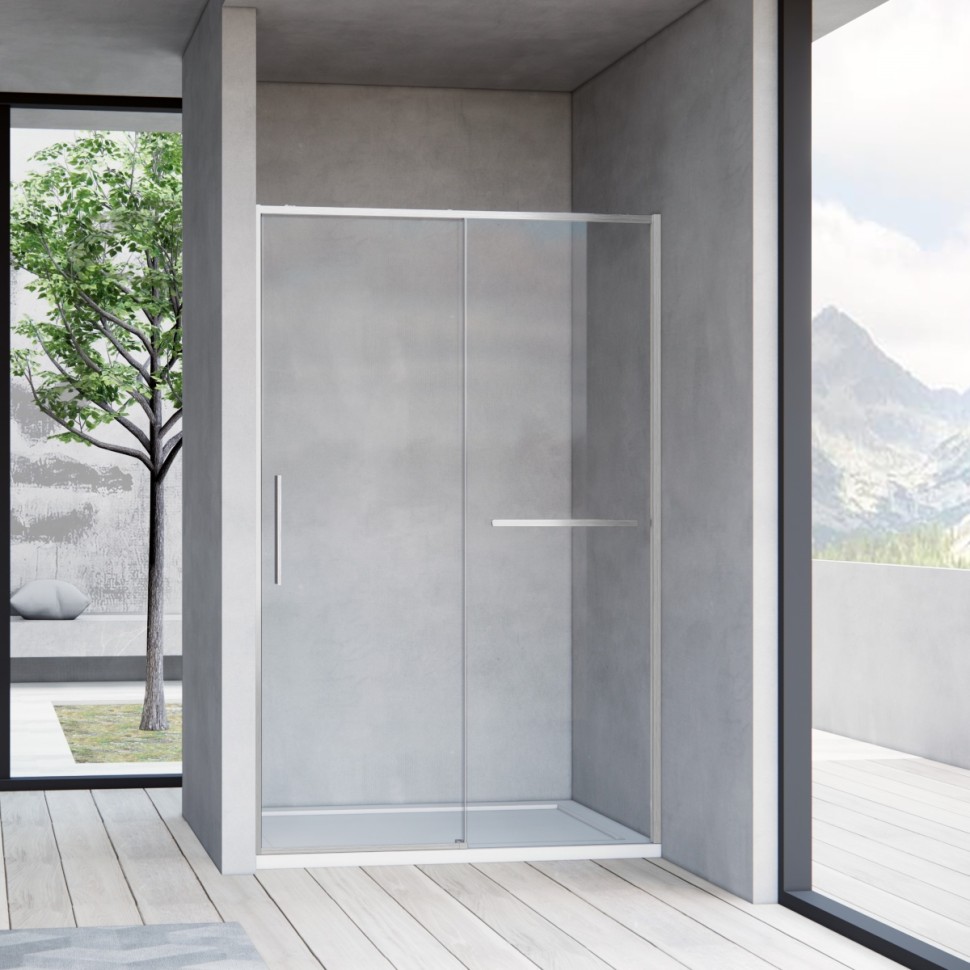 Душевая дверь Slim Soft VDS-1SS120CLBN, 1200, брашированный никель, стекло прозрачное