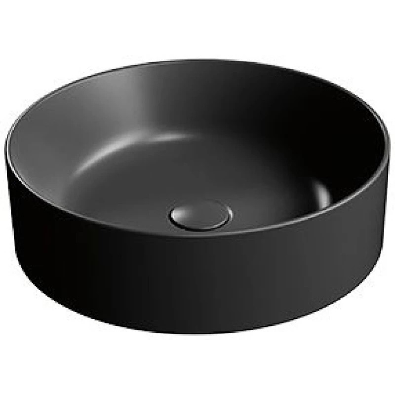 Раковина накладная круглая GSI KUBE X 942726 450 мм х 450 мм, без отверстия под смеситель, Чёрный матовый Ardesia