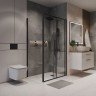 Боковая стенка Niagara Nova NG-A80B-34 (80х195) черный матовый,стекло прозрачное,1 место