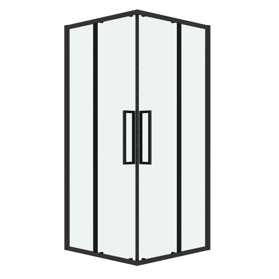 Душевое ограждение Grossman Cosmo 300.K33.02.9090.21.00 (90х90х195) квадрат,раздвижная,черный матовый,стекло прозрачное, 1 место