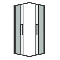 Душевое ограждение Grossman Cosmo 300.K33.02.9090.21.00 (90х90х195) квадрат,раздвижная,черный матовый,стекло прозрачное, 1 место
