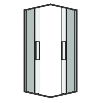 Душевое ограждение Grossman Cosmo 300.K33.02.9090.21.00 (90х90х195) квадрат,раздвижная,черный матовый,стекло прозрачное, 1 место