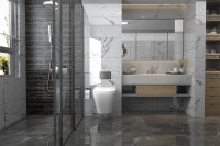 Комплект подвесной унитаз ABBER Rechteck AC1201 белый с инсталляцией AC0105 и кнопкой AC0120MMG золото матовое