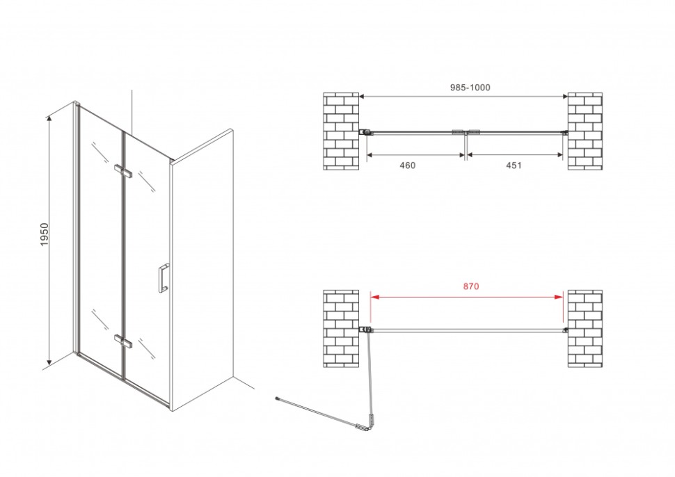 Душевая дверь ABBER Zart AG08100P