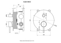 AQM8803GM Встраиваемый смеситель на 2 потр. в комплекте с внутр. частью, металл
