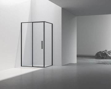 Душевой уголок Слим 8мм (Slim 8mm) VSR-4SLP9012CLB, 1200*900, черный, стекло прозрачное