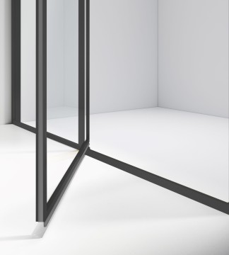 Душевой уголок Слим 8мм (Slim 8mm) VSR-4SLP9012CLB, 1200*900, черный, стекло прозрачное