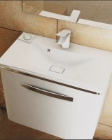 Раковина для ванной 75 см, Uperwood Elen, с декоративной накладкой для слива