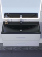 Раковина для ванной кварцевая Uperwood Foster Quartz 100х45,5х17,5 см, черная матовая, уголь