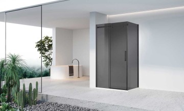 Душевой уголок Комо-Н (Como-N) VSR-4CN9014CGB, 1400*900, черный, стекло тонированное