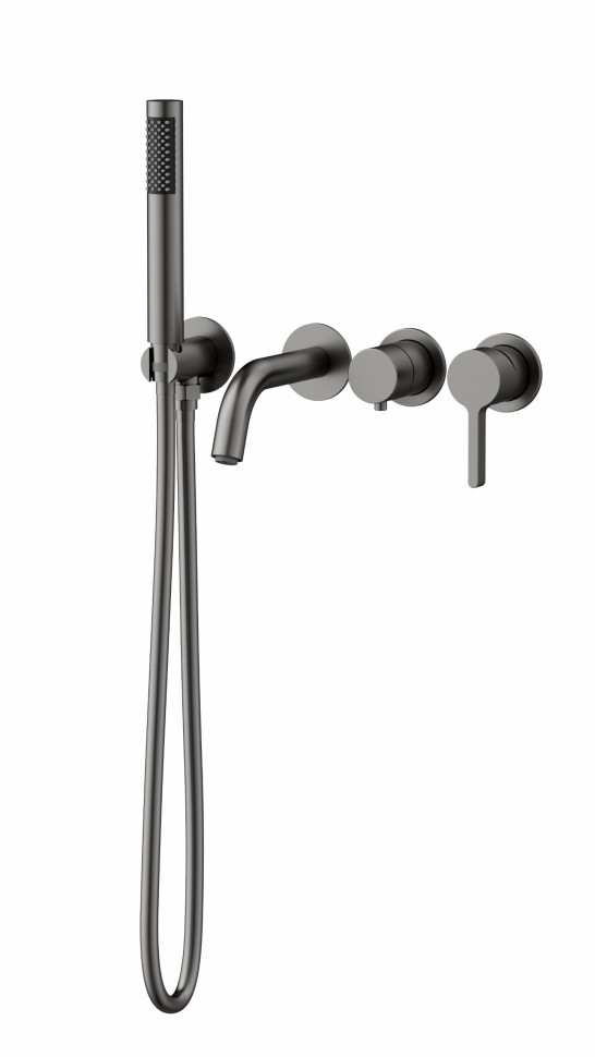 Смеситель для ванны Villa VTFW-1VL1GM, встраиваемый, вороненая сталь