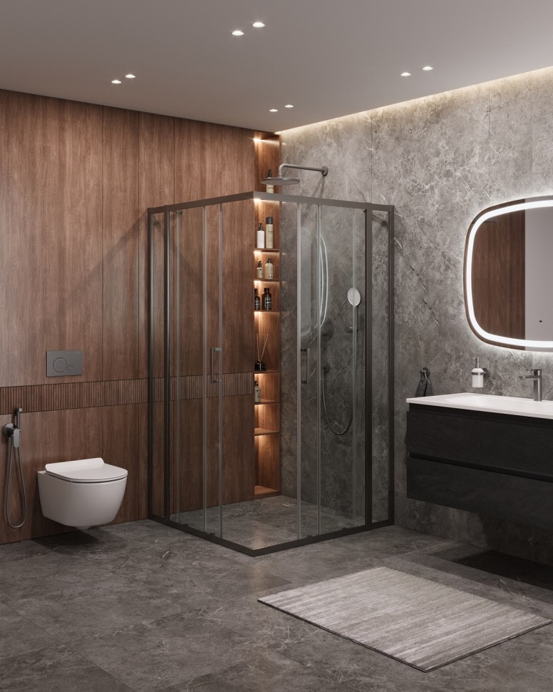 Душевой уголок CEZARES MOLVENO-A-22-100+30-C-GM-IV