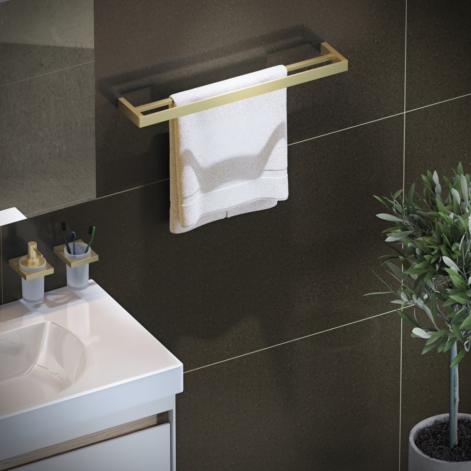 Полотенцедержатель двойной Timo Petruma 15256/17 золото матовое