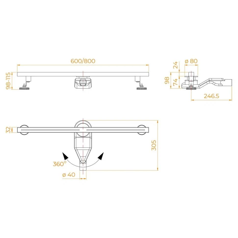 Душевой трап RGW SDR-52S (600)