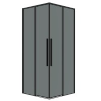 Душевое ограждение Grossman Galaxy 300.K33.01.8080.21.10 (80х80х195) квадрат,раздвижная,черный матовый,стекло тонированное, 1 место