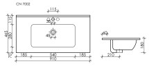 Умывальник накладной прямоугольный Element 910x465x180мм