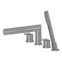 Смеситель ABBER Perfekte 316 AF8A13BGG на борт ванны с лейкой, брашированная оружейная сталь