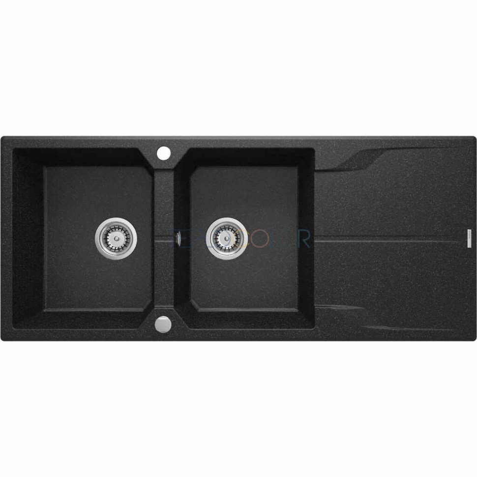 Гранитная мойка, 2-чаши с осушкой