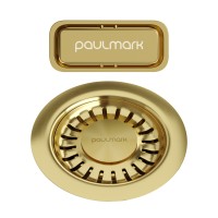 Слив с овальным переливом, PM6024-LG, светлое золото, Paulmark